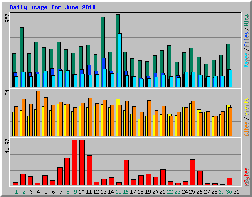 Daily usage for June 2019